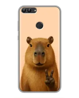 Чехол для Huawei P Smart (Enjoy 7s, FIG-LA1) с картинкой «Капибара виктория»