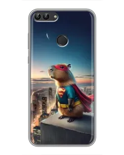 Чехол для Huawei P Smart (Enjoy 7s, FIG-LA1) с картинкой «Капи-мен супергерой»