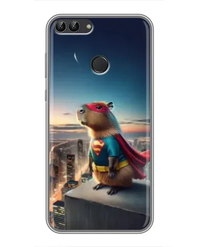 Чехол для Huawei P Smart (Enjoy 7s, FIG-LA1) с картинкой «Капи-мен супергерой»