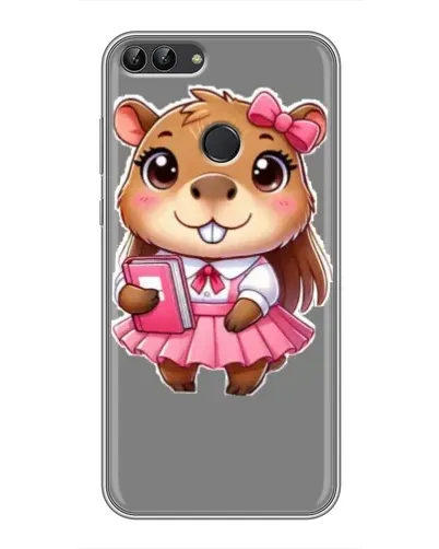 Чехол для Huawei P Smart (Enjoy 7s, FIG-LA1) с картинкой «Девочка капибара»