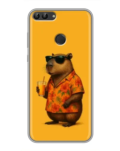 Чехол для Huawei P Smart (Enjoy 7s, FIG-LA1) с картинкой «Капибара на отдыхе»