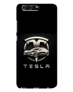 Чохол для Huawei P10 Plus (VKY) з картинкою «Tesla — срібне авто»
