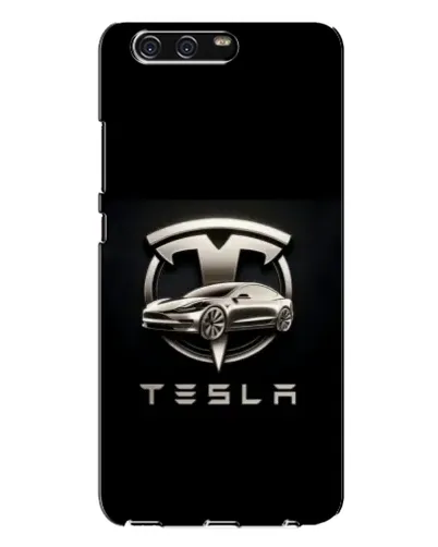 Чохол для Huawei P10 Plus (VKY) з картинкою «Tesla — срібне авто»