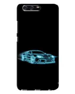 Чехол для Huawei P10 Plus (VKY) с картинкой «Неоновый контур Lamborghini»