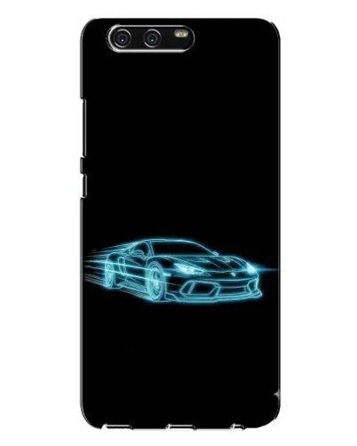 Чехол для Huawei P10 Plus (VKY) с картинкой «Неоновый контур Lamborghini»