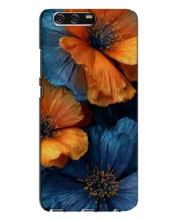 Чохол для Huawei P10 Plus (VKY) з картинкою «Яскрава синьо-помаранчева флора»