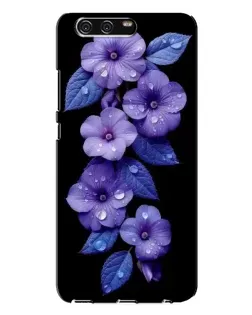 Чохол для Huawei P10 Plus (VKY) з картинкою «Фіолетові квіти з росою»