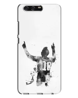 Чохол для Huawei P10 Plus (VKY) з картинкою «Чорно-білий силует Мессі»
