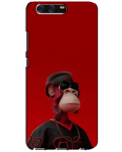 Чехол для Huawei P10 (VTR) с картинкой «Bored Ape в красном»