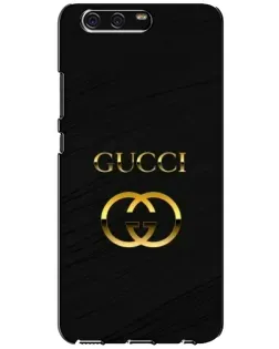 Чехол для Huawei P10 (VTR) с картинкой «Золотой логотип Gucci»