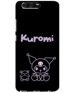 Чехол для Huawei P10 (VTR) с картинкой «Kuromi — черный минимализм»