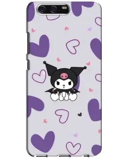 Чехол для Huawei P10 (VTR) с картинкой «Kuromi и лавандовые сердца»