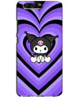 Чехол для Huawei P10 (VTR) с картинкой «Kuromi и фиолетовые сердца»