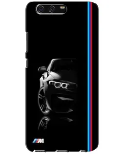 Чехол для Huawei P10 (VTR) с картинкой «Силуэт BMW в темноте»