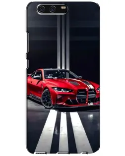 Чехол для Huawei P10 (VTR) с картинкой «Красная BMW на дороге»