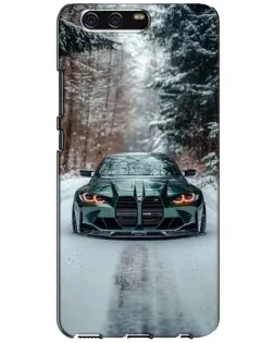 Чехол для Huawei P10 (VTR) с картинкой «BMW в зимнем лесу»