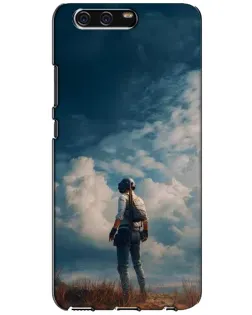 Чехол для Huawei P10 (VTR) с картинкой «Герой PUBG на скале»