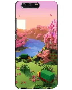 Чехол для Huawei P10 (VTR) с картинкой «Розовое дерево Minecraft»