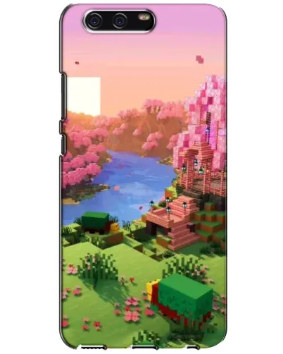 Чехол для Huawei P10 (VTR) с картинкой «Розовое дерево Minecraft»