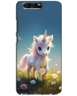 Чехол для Huawei P10 (VTR) с картинкой «Единорог на поляне»