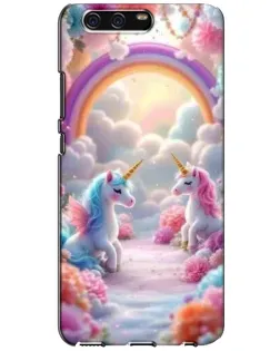 Чехол для Huawei P10 (VTR) с картинкой «Радуга и единороги»