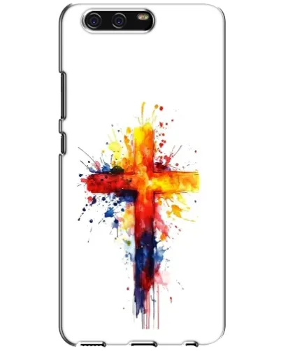 Чехол для Huawei P10 (VTR) с картинкой «Акварельный крест»
