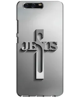 Чехол для Huawei P10 (VTR) с картинкой «Металлический крест Jesus»