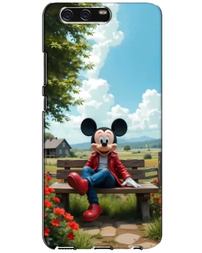 Чехол для Huawei P10 (VTR) с картинкой «Микки на скамейке»