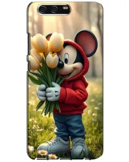 Чехол для Huawei P10 (VTR) с картинкой «Микки с тюльпанами»