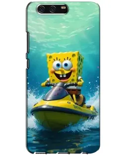 Чехол для Huawei P10 (VTR) с картинкой «Спанч Боб на гидроцикле»