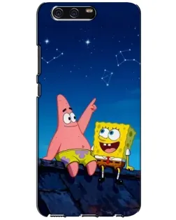 Чехол для Huawei P10 (VTR) с картинкой «Губка Боб и Патрик ночью»