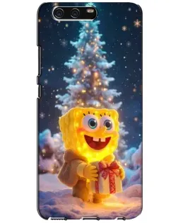 Чехол для Huawei P10 (VTR) с картинкой «Рождественский Спанч Боб»