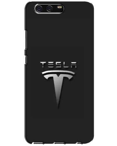 Чехол для Huawei P10 (VTR) с картинкой «Стальной логотип Tesla»