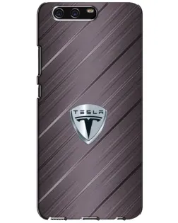 Чехол для Huawei P10 (VTR) с картинкой «Металлическая текстура Tesla»