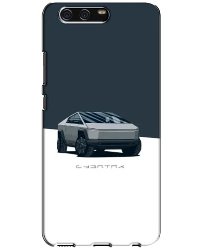 Чехол для Huawei P10 (VTR) с картинкой «Серебристый Cybertruck Tesla»