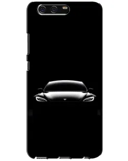 Чехол для Huawei P10 (VTR) с картинкой «Фары Tesla Night»