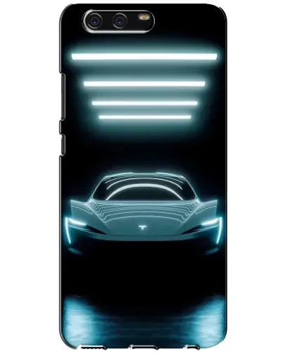 Чехол для Huawei P10 (VTR) с картинкой «Tesla в неоне»