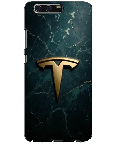 Чехол для Huawei P10 (VTR) с картинкой «Мраморная Tesla Gold»