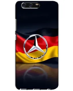 Чехол для Huawei P10 (VTR) с картинкой «Mercedes — флаг Германии»