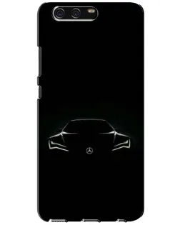 Чехол для Huawei P10 (VTR) с картинкой «Mercedes — силуэт авто»