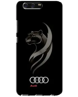 Чехол для Huawei P10 (VTR) с картинкой «Графика — пантера и Audi»