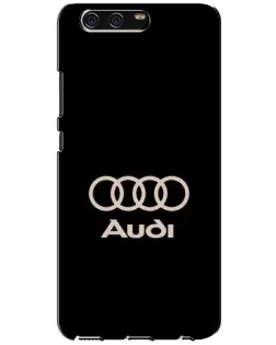 Чехол для Huawei P10 (VTR) с картинкой «Audi — золотой логотип»