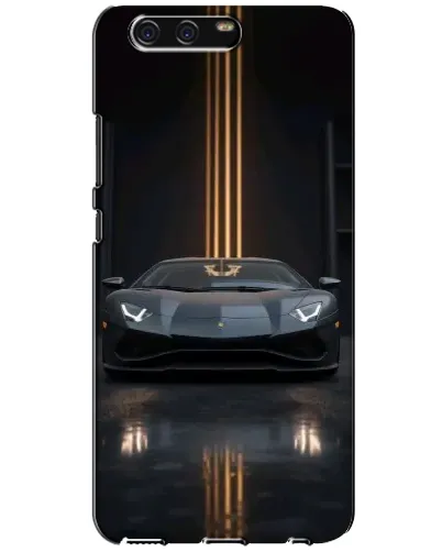 Чехол для Huawei P10 (VTR) с картинкой «Lamborghini золотые линии»
