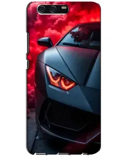 Чехол для Huawei P10 (VTR) с картинкой «Lamborghini красное сияние»