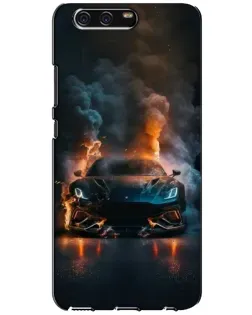 Чехол для Huawei P10 (VTR) с картинкой «Lamborghini дымная эстетика»