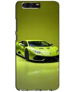 Чехол для Huawei P10 (VTR) с картинкой «Салатовый Lamborghini Huracan»
