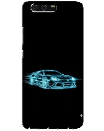 Чехол для Huawei P10 (VTR) с картинкой «Неоновый контур Lamborghini»