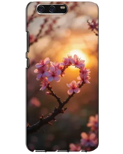 Чехол для Huawei P10 (VTR) с картинкой «Розовый цвет сердце на фоне заката» Чехол для Huawei P10 (VTR) с картинкой «Розовый цвет сердце на фоне заката»