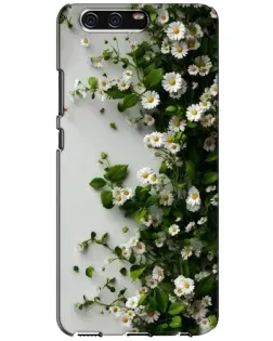 Чехол для Huawei P10 (VTR) с картинкой «Ветка мелких белых цветов»