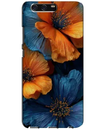 Чехол для Huawei P10 (VTR) с картинкой «Яркая сине-оранжевая флора» Чехол для Huawei P10 (VTR) с картинкой «Яркая сине-оранжевая флора»
